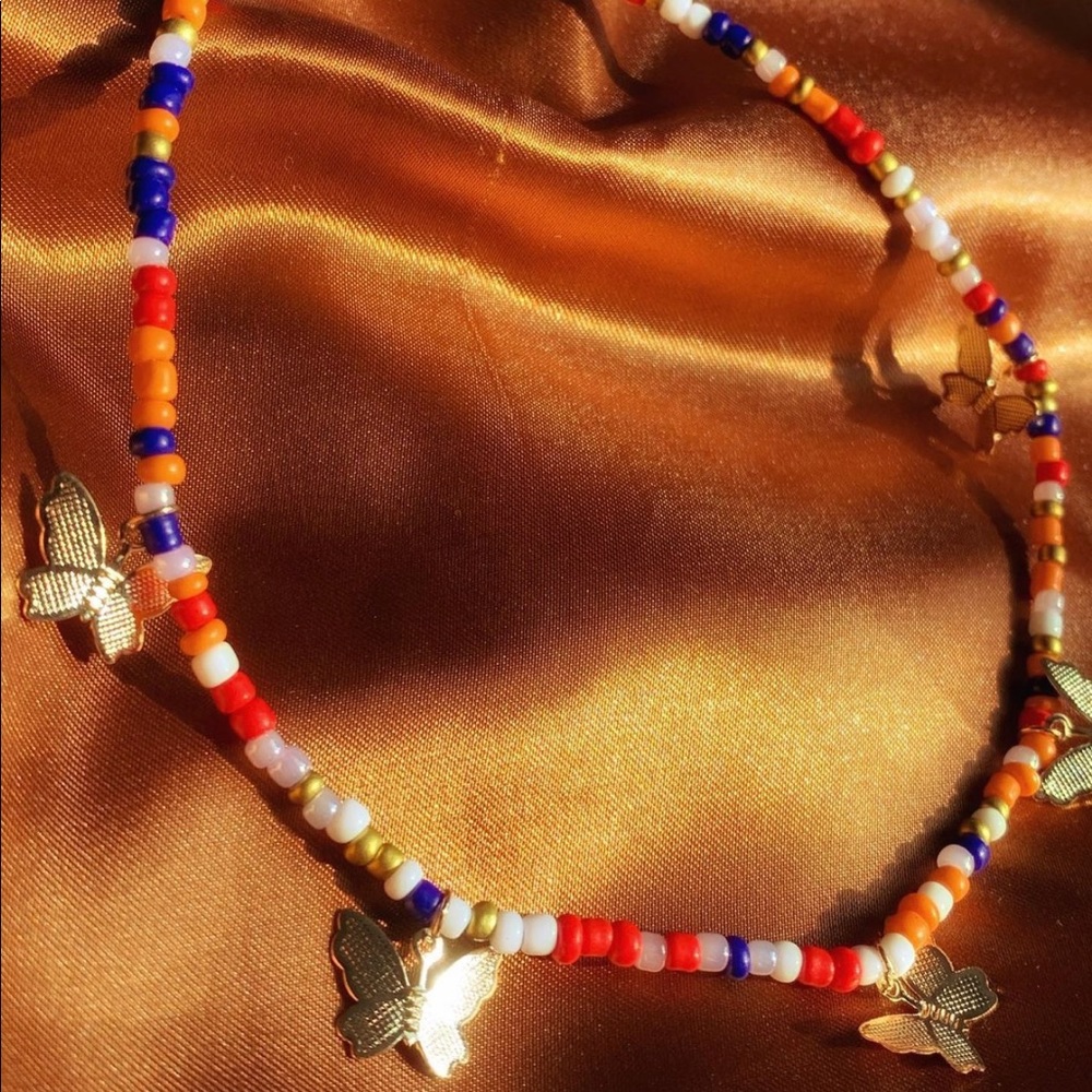 Y2K Beaded Butterfly necklace